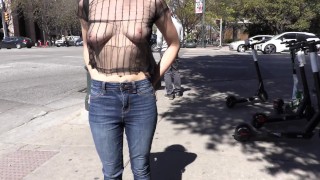 Teaser-Repeatedly Undressing and Changing my Top in Very Busy Public Places