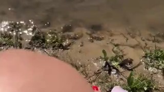 I get my cute little feet filthy in a dirty creek