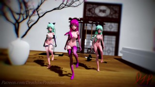 MMD R18 Nude Yamakaze Triples ( Everglow ) 123