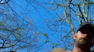 Almost caught stroking my cock in the woods 