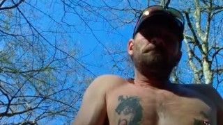 Almost caught stroking my cock in the woods 