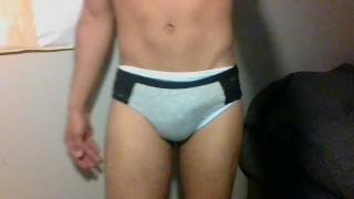 Filming a photo shoot trying on new quarantine panties