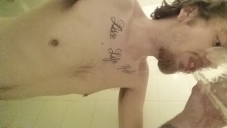 Pissing in a glass and drinking it