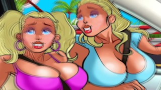 2 Bimbo Blondes! Make it out to Paradise Animated story free trail