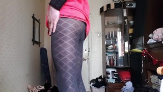 Masturbating Big Cock in Daddy Room. Solo male gives Handjob.