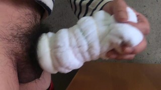 超気持ちいいタオルで作ったオナホでオナニー