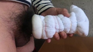 超気持ちいいタオルで作ったオナホでオナニー