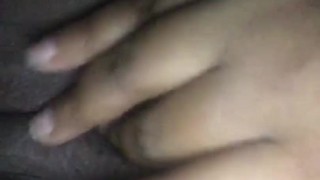 Jamaican girl plays with fat pussy