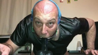 Deepthroat my dildo with double headgear & braces