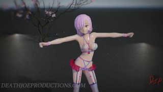 MMD R18 4k UHD Misaka Rose Bondage bikini - Pom Pom Dance 1071