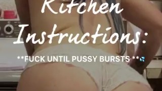 Fuck Until Pussy Bursts In Kitchen PAWG Blue Hair 