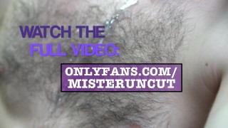 UNCUT BOY CUM ON HAIRY CHEST!