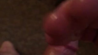 Oiled white cock jerking and cumshot