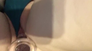School girl plays with herself