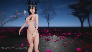 SFW MMD 4k UHD Forest Green Bikini Mikasa Ackerman - Baam - 1074