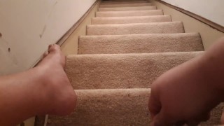 Amateur chubby woman pissing downstairs 
