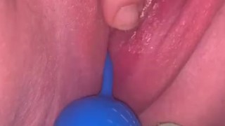 BBW Slut Masturbates with Ben-Wa Balls Until She Comes 