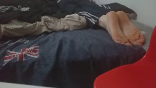 My chilled bare feet with toe cracking at the end