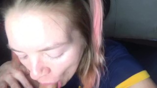 Surprise! Facial with cute teen POV