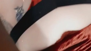 Redhead tease in thong