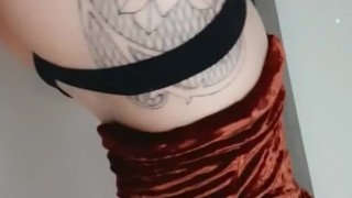 Redhead tease in thong