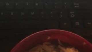 Me cumming in my food and eating it.