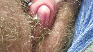 Pulsating big clit orgasm