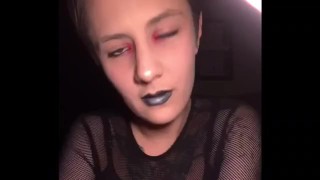Goth babe dances for you 