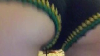 Little slut shaking ass for daddy