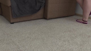 Chubby legs in socks. Homemade foot fetish.