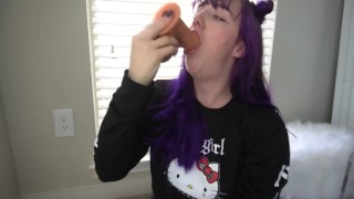 Purple Hair Deepthroat Throat Fucking Distension Hardcore