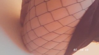 Playing with my new suction cup dildo 