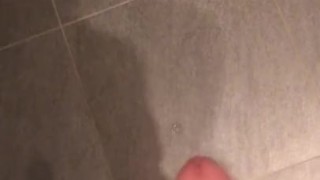 Horny guy moaning while masturbating and cumming