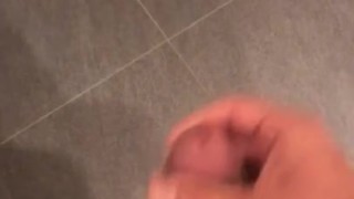 Horny guy moaning while masturbating and cumming