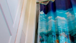 Fat Ass with Man Tits Hops in the Shower for Wipe Down