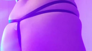 Hot Stoner Girl Dancing Striptease and Smoking Bongs