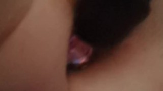 Young MILF uses vibrator and new plug to make herself cum