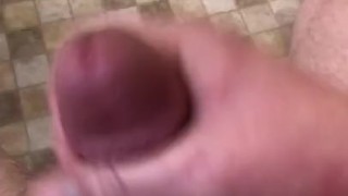 Big dick Seated shower jerk off with cumming 