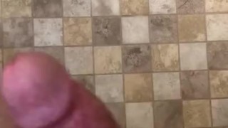 Big dick Seated shower jerk off with cumming 