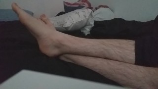Relaxing with my ankle socks and bare feet 