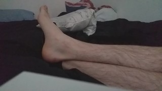 Relaxing with my ankle socks and bare feet 