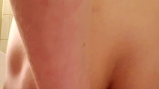 Petite blonde male has a HUGE ORGASM while riding his dildo