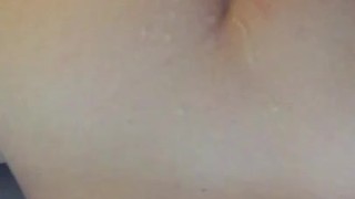 Cumshot on teen ass with pigtails