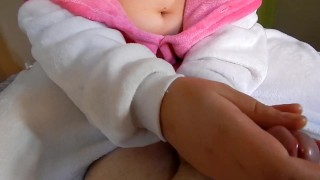 Gentle cock massage and handjob by sweet girl