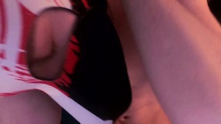 hung twink is being fuck bareback while he's attached