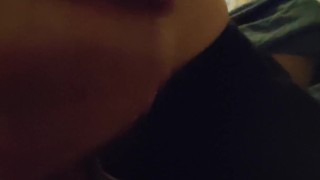 Shhhh, quick, quiet, cum on my tits.. parents in the other room