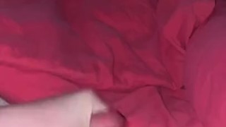 Late night wanking my hard cock with big cumshot on my bed