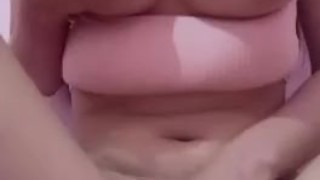 Tiny busty asian teen rubbing pussy hard