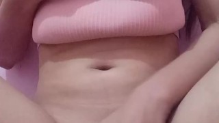 perfect asian teen rubbing pussy and squeezing tits