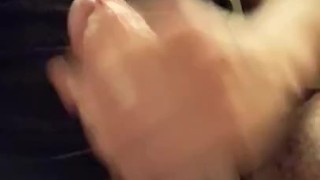 Solo jerk off lotioned up with big load
